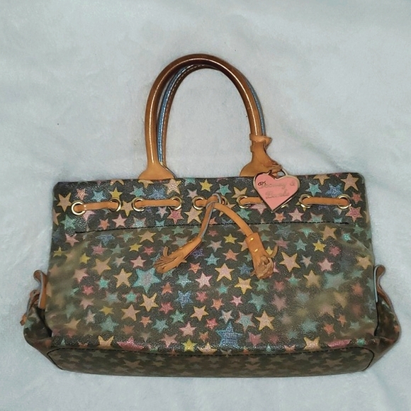 Dooney & Bourke Vintage Y2K Scribble Stars Satchel Bag Purse - Picture 16 of 16